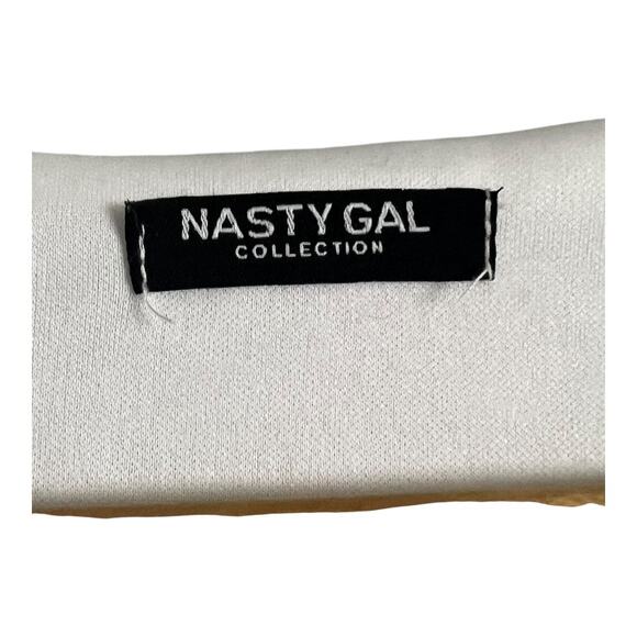 Nasty Gal V-neck White Blouse Shirt Top Peplum Ruffle Small Medium - Picture 2 of 5